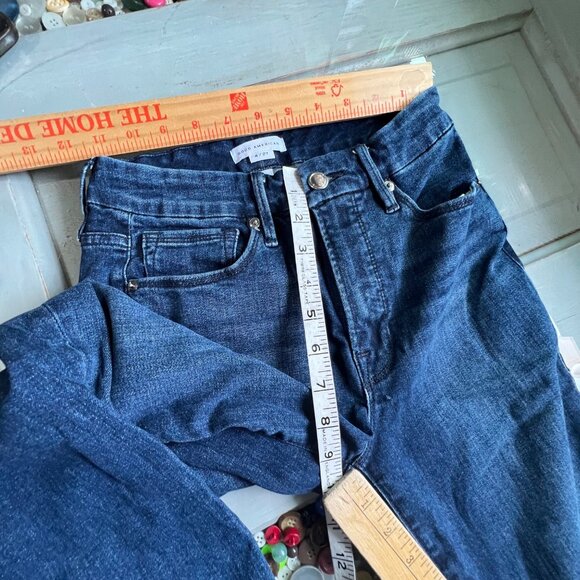 Good American Skinny Jeans Size 4/27 Good Legs Raw Hem Denim Blue Organic Cotton - Picture 5 of 12